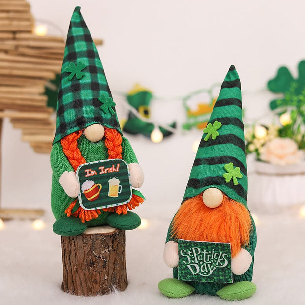 Irish St Patrick's Day Striped Plaid Hat Couple Doll