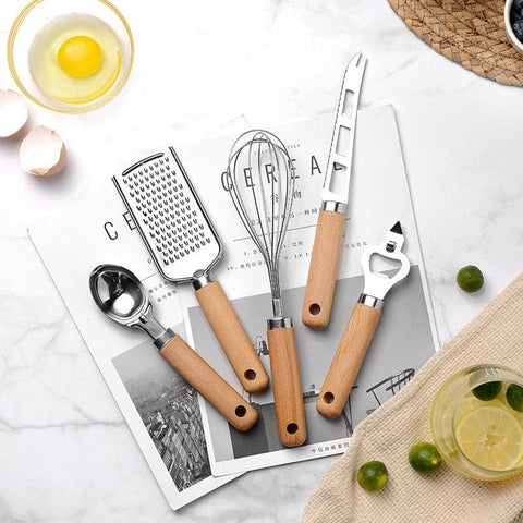 Creative Kitchen 9 Piece Gadget Set- Wooden Handle - FREE SHIPPING!!