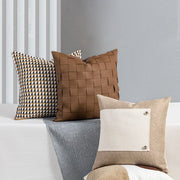 Scandinavian Woven Sofa Leather Cushion Covers:: FREE SHIPPING!!