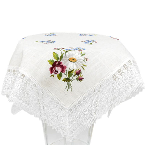 European Style Embroidered Coffee Table, Lace Tablecloth, Pillowcase, Bedside Cushion