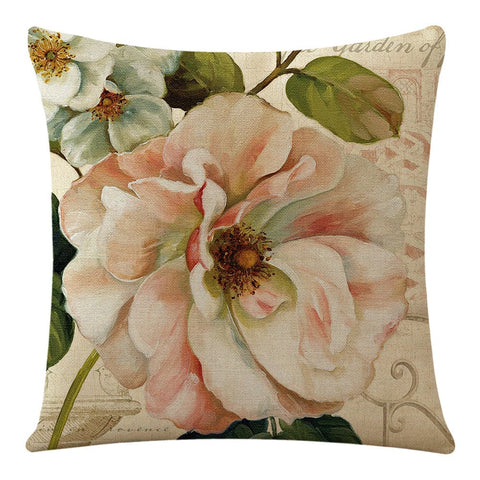 Flowers And Plants Flax Cushion Cover:: FREE SHIPPING!!