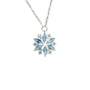 Fashion Jewelry Rhinestone Sky Blue Snowflake Pendant
