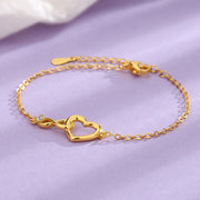 Platinum/Gold Zirconia Heart-Shaped High Quality Bracelet