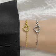 Platinum/Gold Zirconia Heart-Shaped High Quality Bracelet