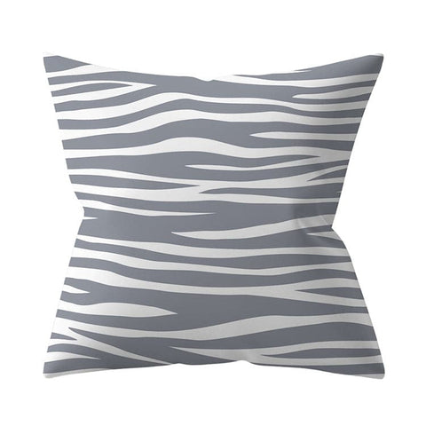 Gray Geometric Printed Polyester Cushion Cover- Hot Sale!::FREE SHIPPING!!