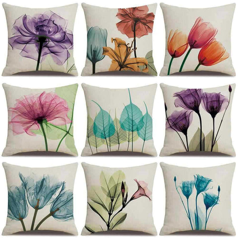 Floral Woven Linen Sofa Decorative Pillow Cover:: FREE SHIPPING!!