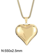 Stunning Gold/Silver Titanium Necklace with  Heart-Shaped Titanium Pendant