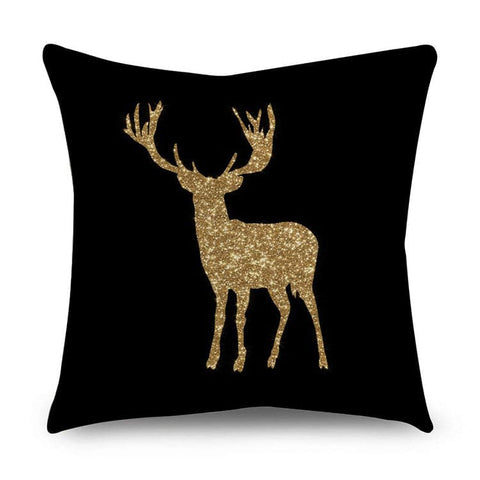 Black & Gold Polyester Pillow Cover