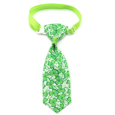 St. Patrick's Day Four-leaf Clover Bow Pet Tie