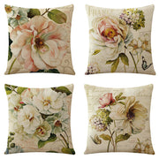Flowers And Plants Flax Cushion Cover:: FREE SHIPPING!!