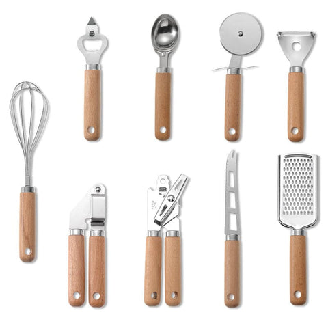 Creative Kitchen 9 Piece Gadget Set- Wooden Handle - FREE SHIPPING!!