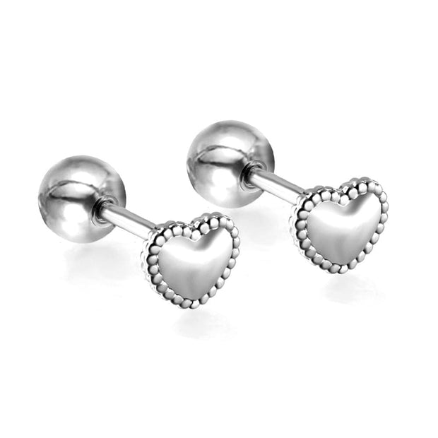 Heart Stud Earrings Stainless Steel