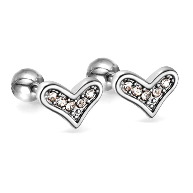 Heart Stud Earrings Stainless Steel