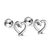 Heart Stud Earrings Stainless Steel