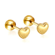 Heart Stud Earrings Stainless Steel