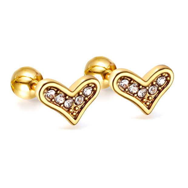 Heart Stud Earrings Stainless Steel