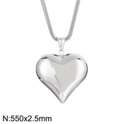 Stunning Gold/Silver Titanium Necklace with  Heart-Shaped Titanium Pendant
