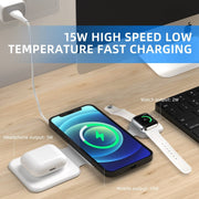TrioCharge 3 In 1 Magnetic Foldable Wireless Charging Station, Multi-device::FREE SHIPPING!!