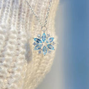 Fashion Jewelry Rhinestone Sky Blue Snowflake Pendant