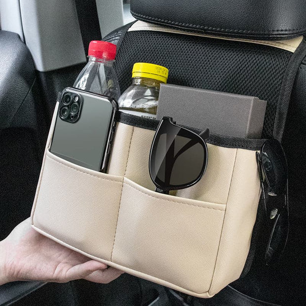 Car Rear Seat Storage Bag Car Leather Multifunctional