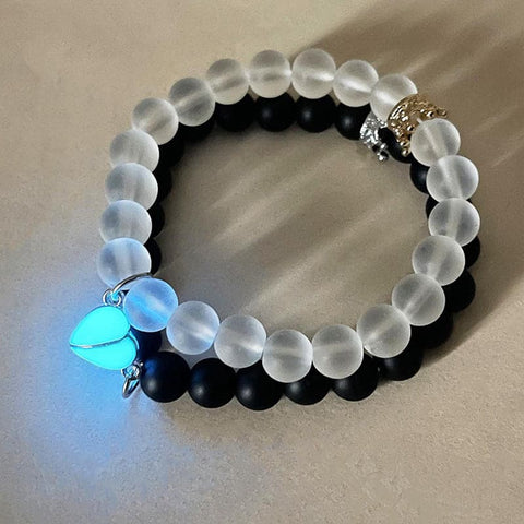 Fashion Jewelry 2pcs Handmade Beaded Charms Bracelet Glow In The Dark