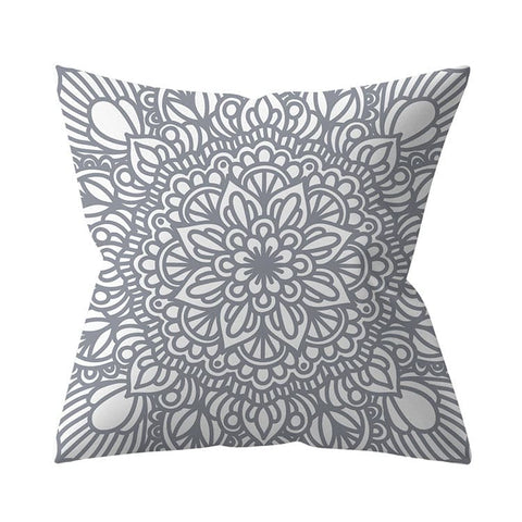 Gray Geometric Printed Polyester Cushion Cover- Hot Sale!::FREE SHIPPING!!