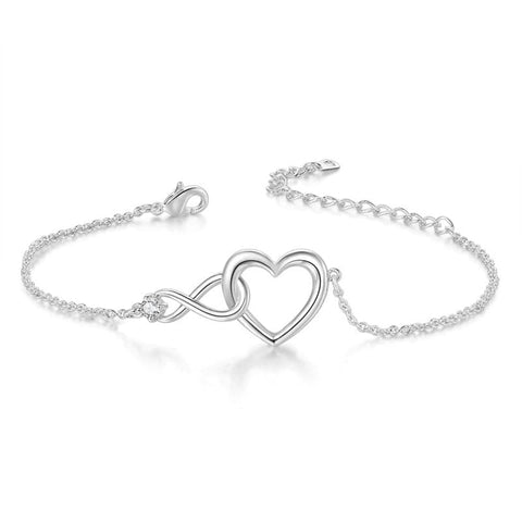 Platinum/Gold Zirconia Heart-Shaped High Quality Bracelet