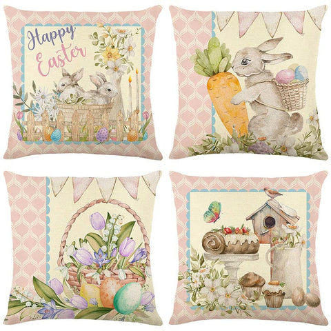 Easter Print Linen Cushion Cover