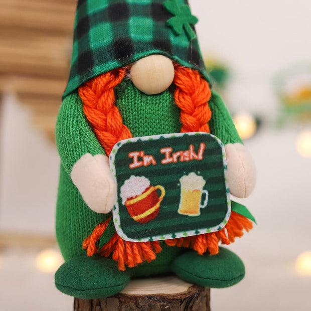 Irish St Patrick's Day Striped Plaid Hat Couple Doll