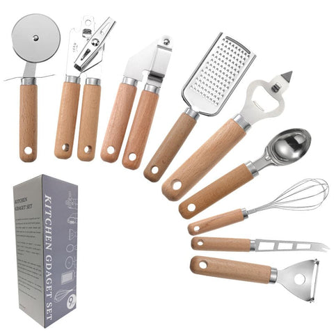 Creative Kitchen 9 Piece Gadget Set- Wooden Handle - FREE SHIPPING!!