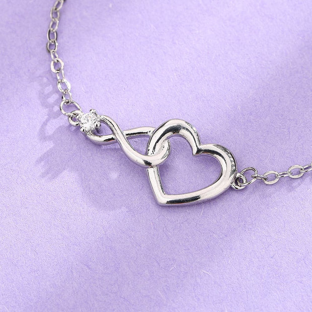Platinum/Gold Zirconia Heart-Shaped High Quality Bracelet