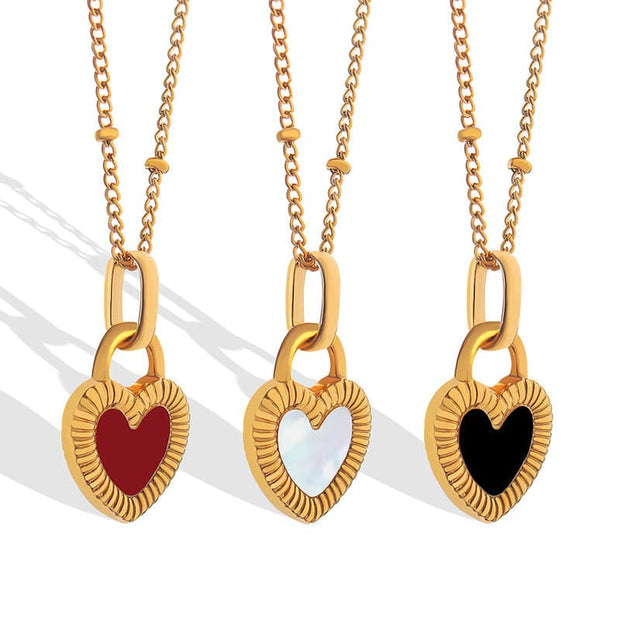 Creative Double-Sided Color Heart-shaped Necklace -  Valentine's Day Jewelry for Women