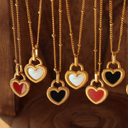 Creative Double-Sided Color Heart-shaped Necklace -  Valentine's Day Jewelry for Women