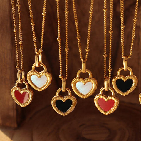 Double-Sided Color Heart-shaped Necklace